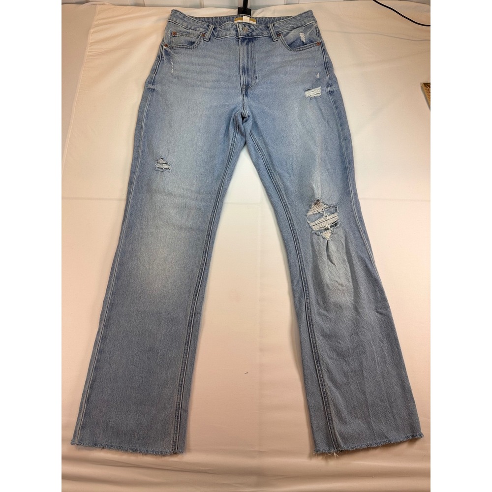 Goldie Blue Cheeky Slim Bootcut Jeans Light Wash Distressed High Rise 12 Regular